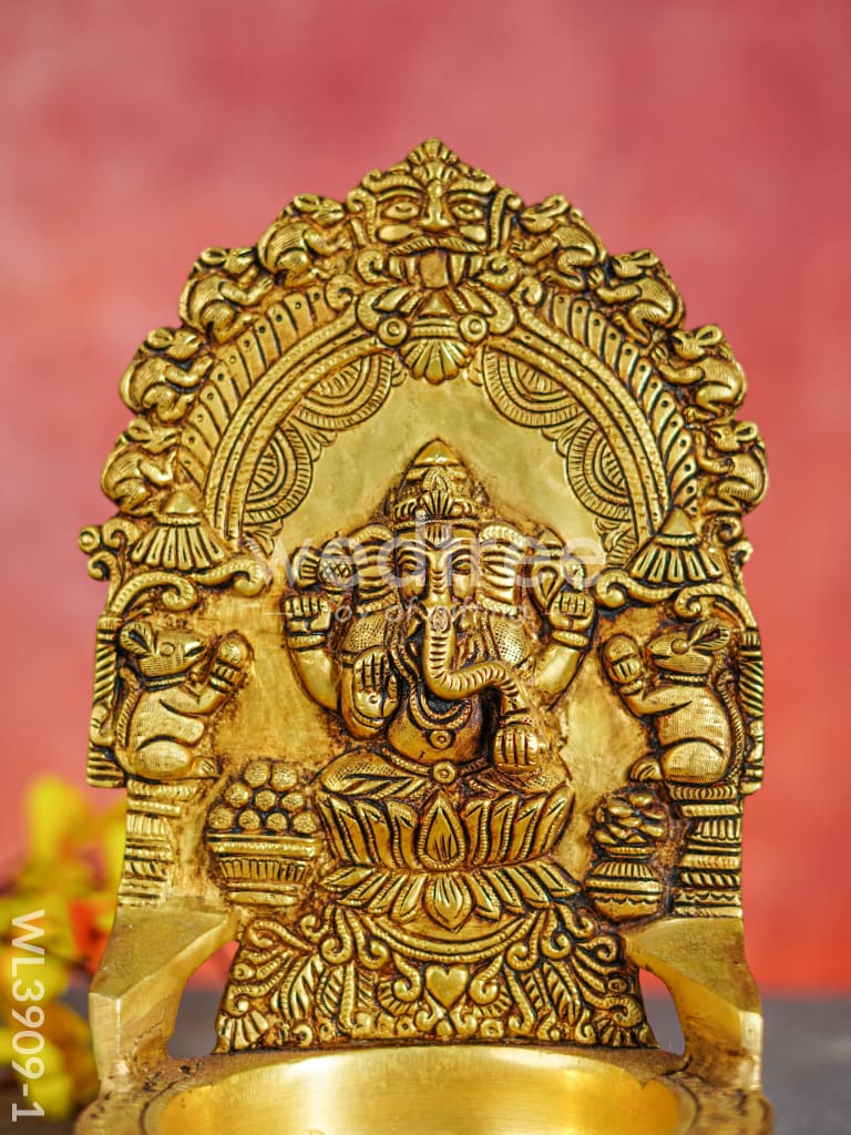 Brass Diya on Podium - WL3909