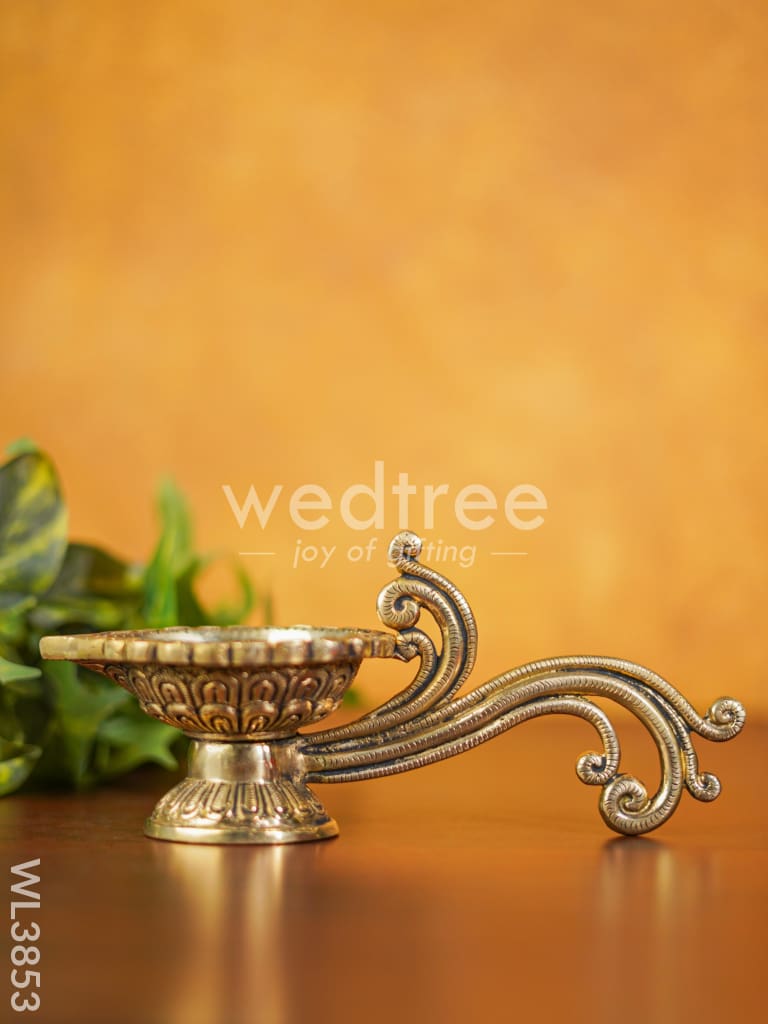 Brass Diya with Handle (Superfine Finish) - WL3853