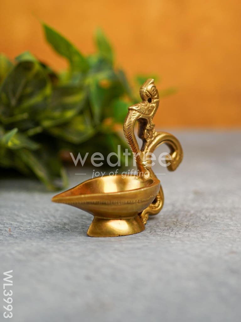 Brass Diya with Parrot - WL3993