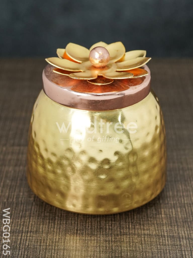 Brass Dry Fruit Container with Copper Lid - WBG0165