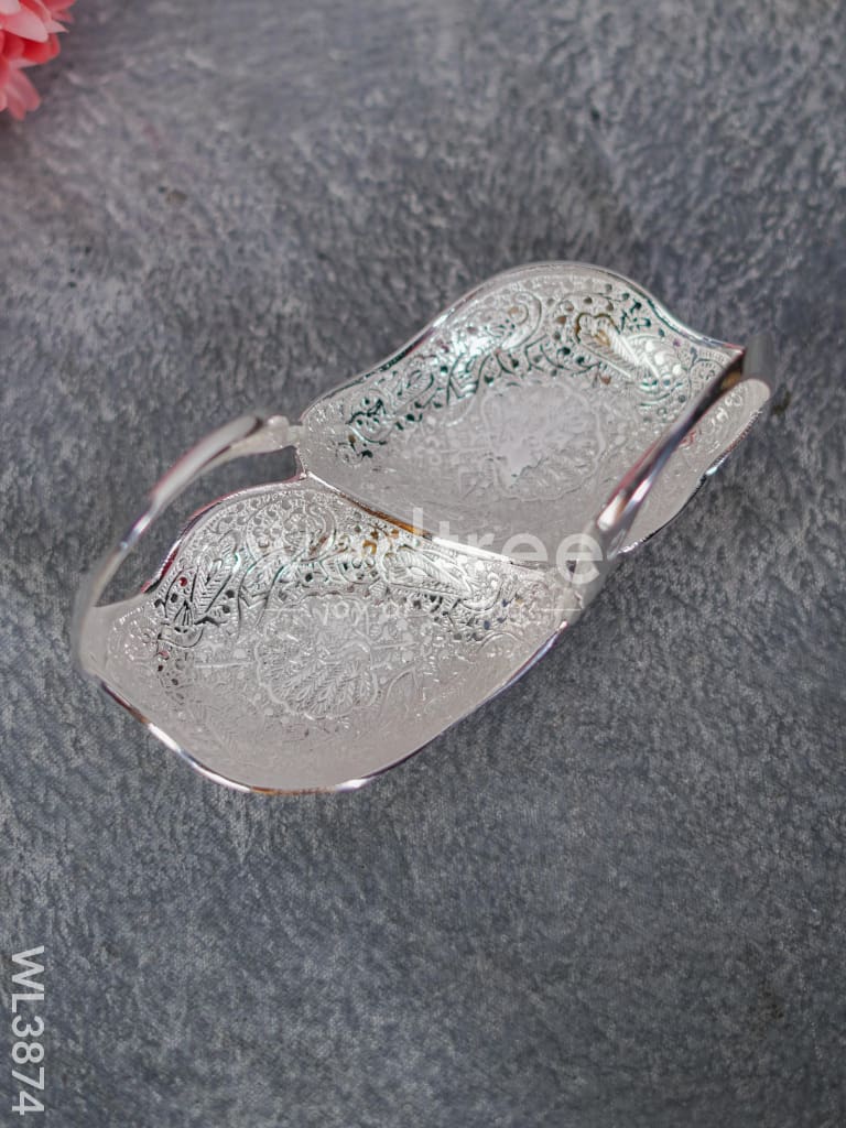 Brass Dry Fruit Organizer in Swan Design - 7.5 inch - WL3874