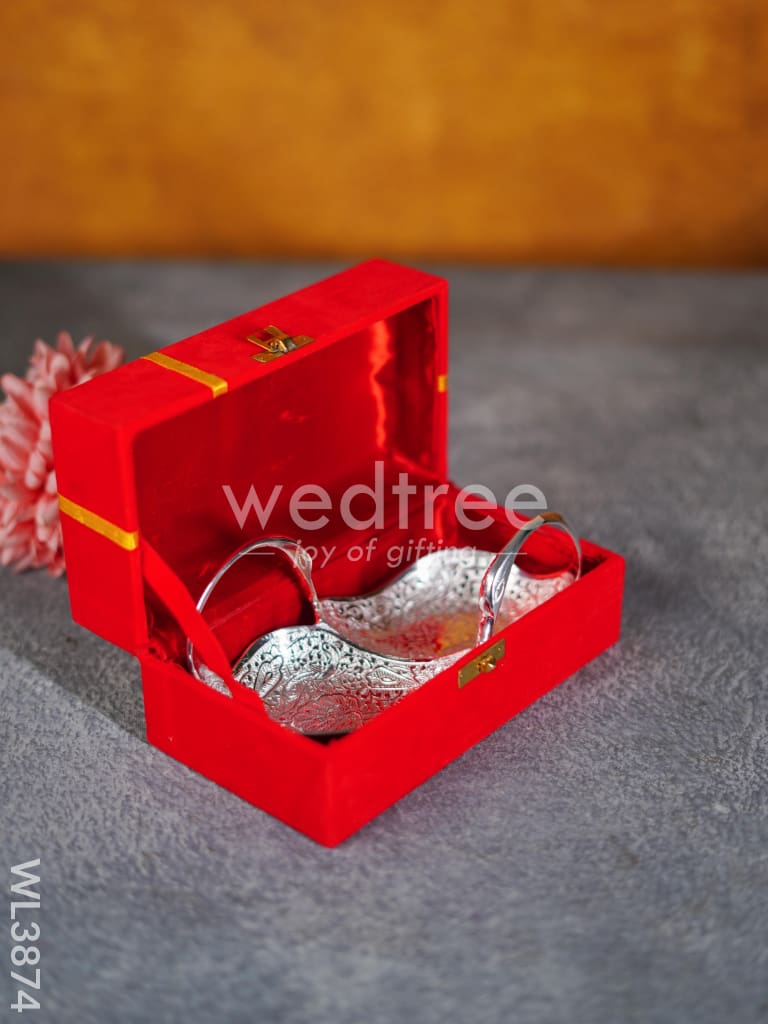 Brass Dry Fruit Organizer in Swan Design - 7.5 inch - WL3874