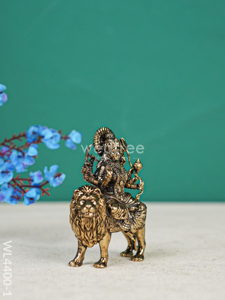 Brass Durga Maa With Lion Idol - WL4400