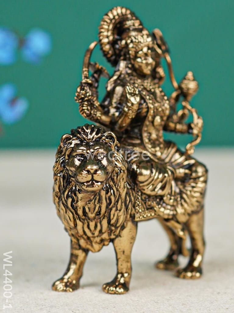Brass Durga Maa With Lion Idol - WL4400