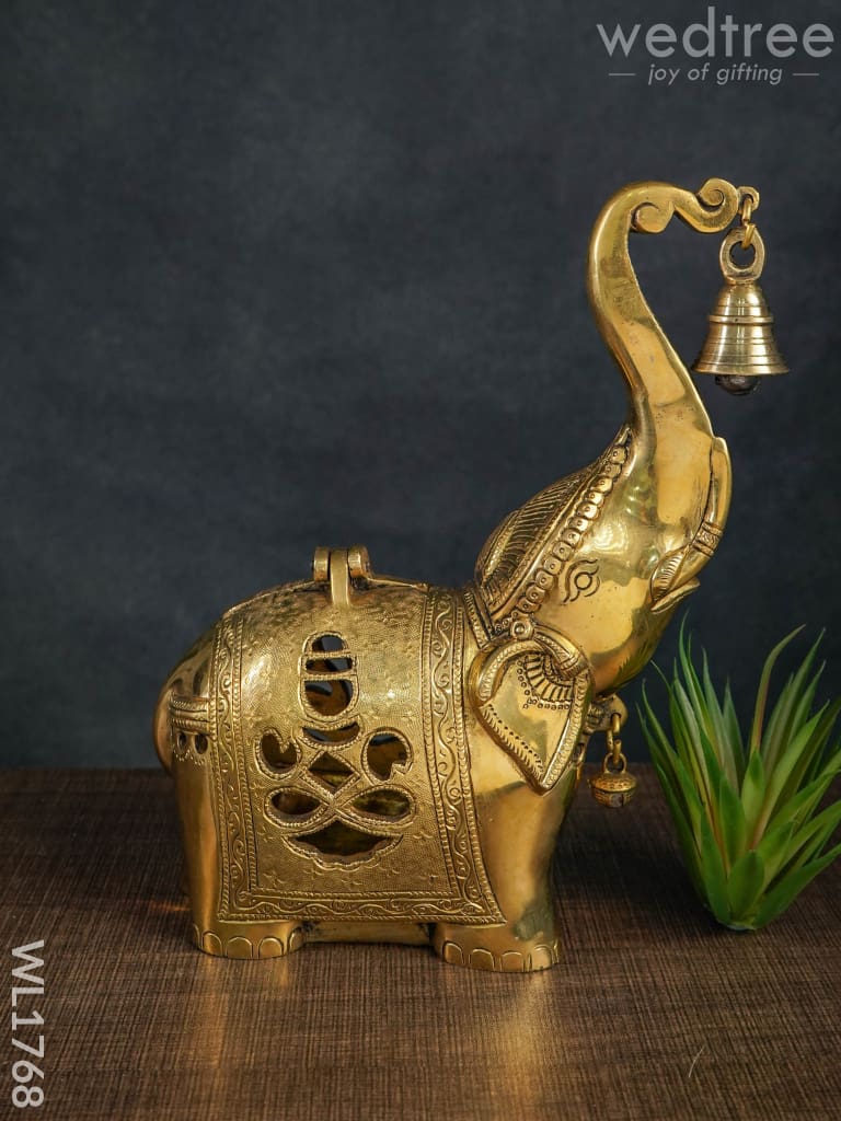 Brass Elephant Diya Holder - WL1768
