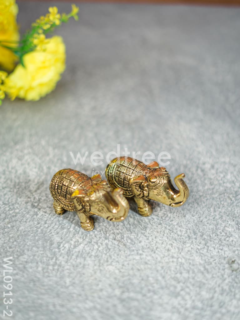 Brass Elephant (Set of 2) - Black Antique FInish - Small - WL0913-2