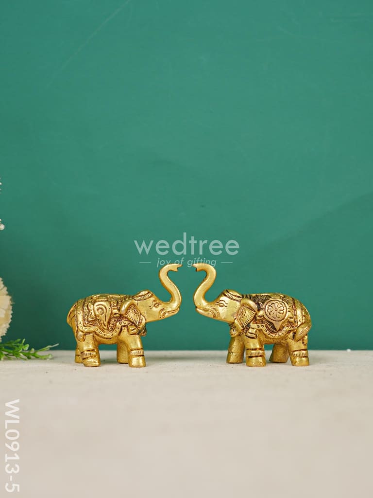 Brass Elephant (Set of 2) - Gold Antique Finish - WL0913-5