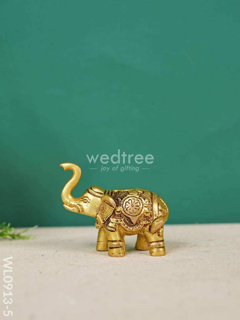 Brass Elephant (Set of 2) - Gold Antique Finish - WL0913-5