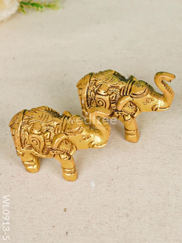 Brass Elephant (Set of 2) - Gold Antique Finish - WL0913-5
