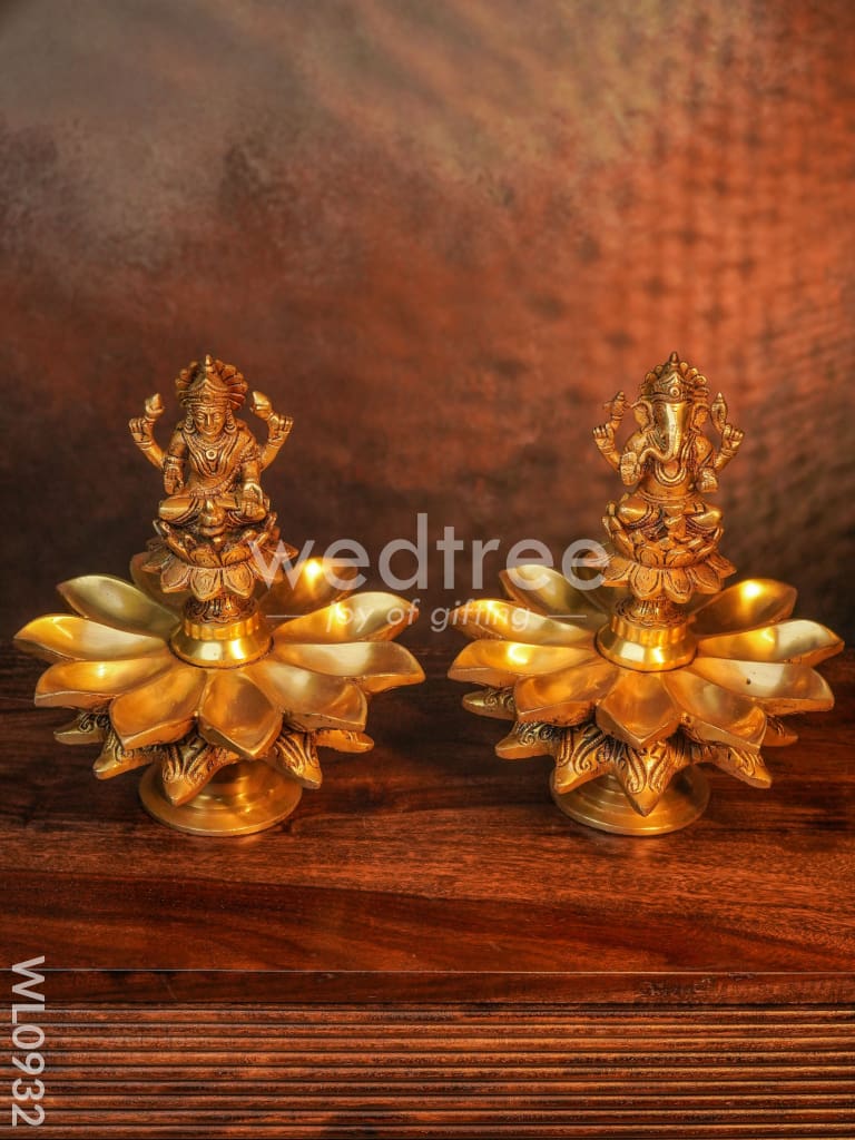 Brass Ganesh-Lakshmi Diya - WL0932