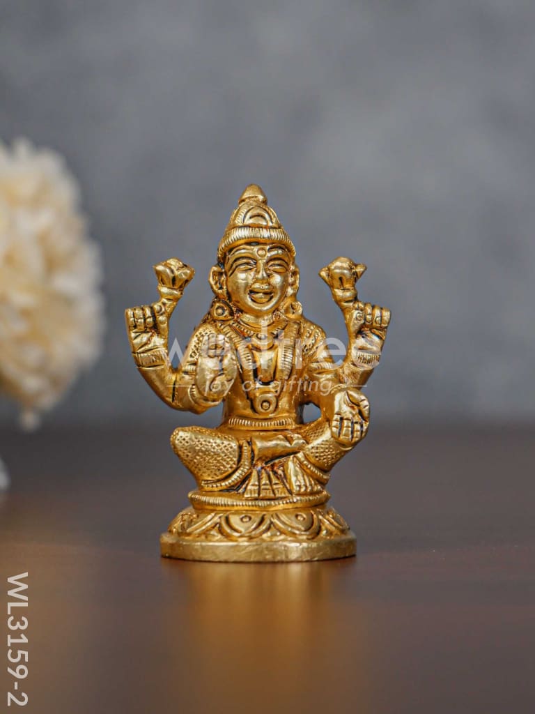 Brass Ganesh Lakshmi Idol - Brown Antique Finish - Set of 2 - WL3159-2