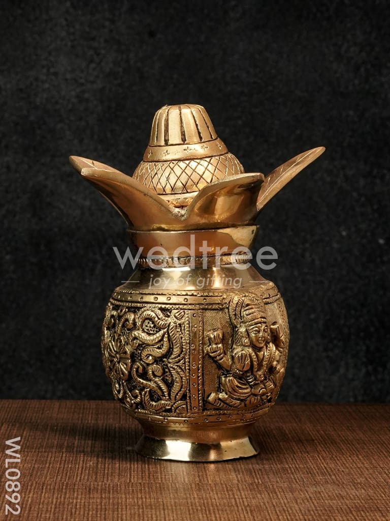 Brass Ganesh-Lakshmi Kalash - WL0892