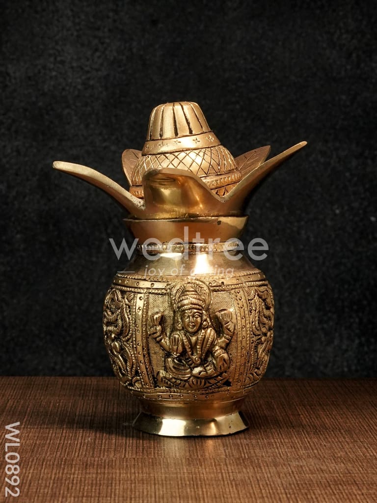 Brass Ganesh-Lakshmi Kalash - WL0892
