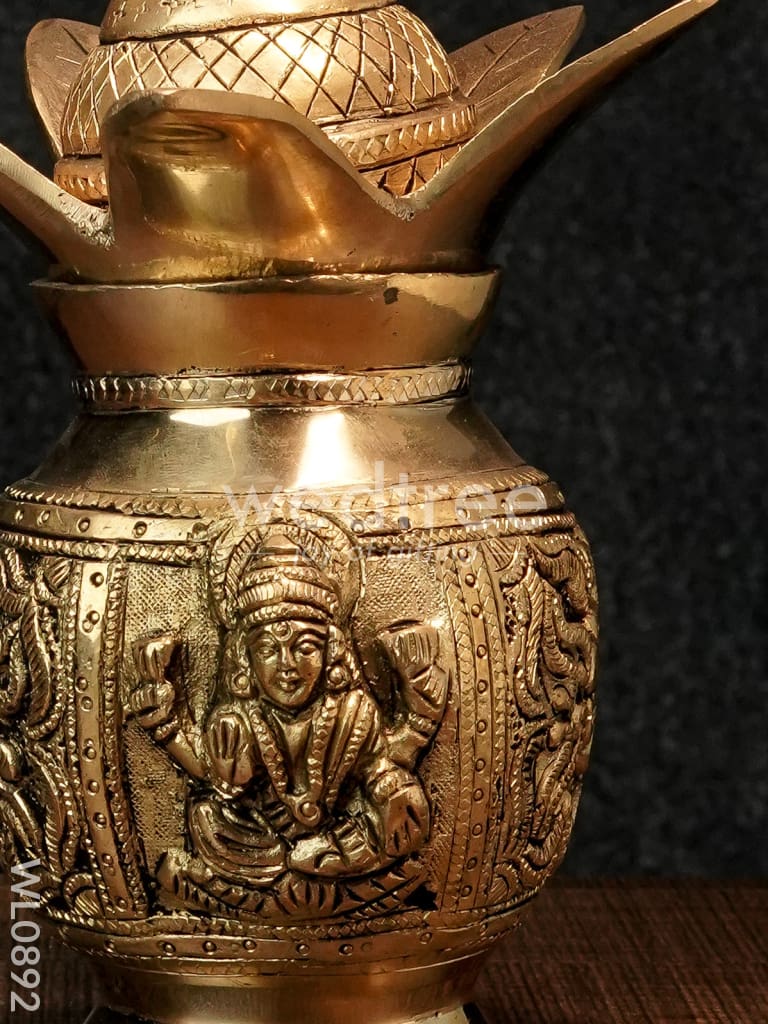 Brass Ganesh-Lakshmi Kalash - WL0892