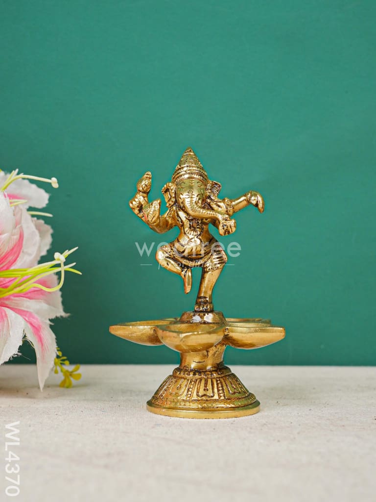 Brass Ganesha 5 Face Diya - WL4370