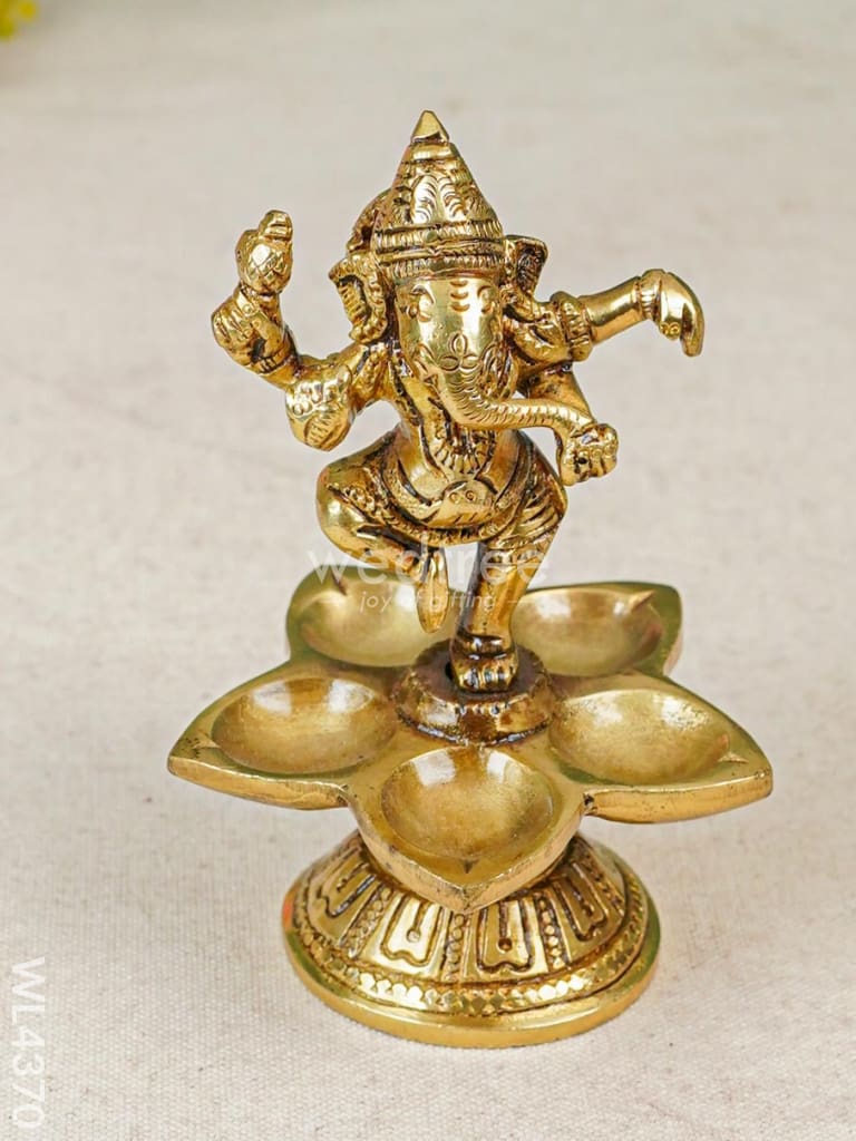 Brass Ganesha 5 Face Diya - WL4370