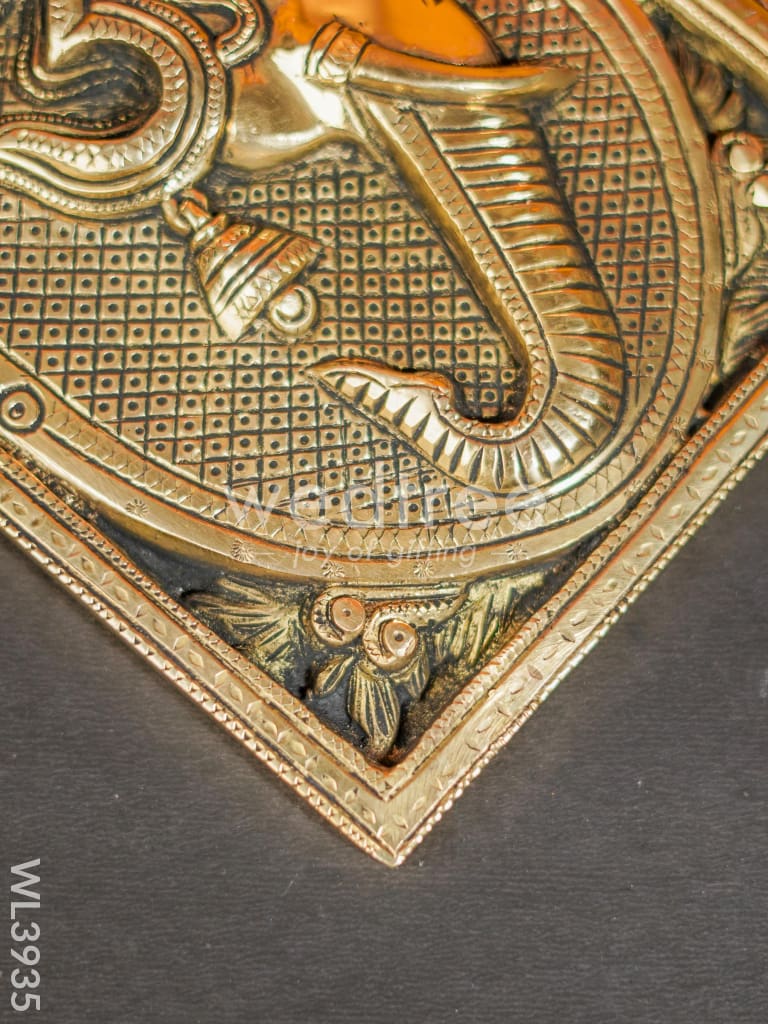 Brass Ganesha Frame Wall Hanging - WL3935