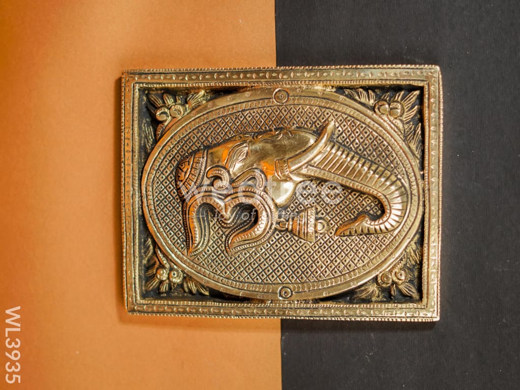 Brass Ganesha Frame Wall Hanging - WL3935