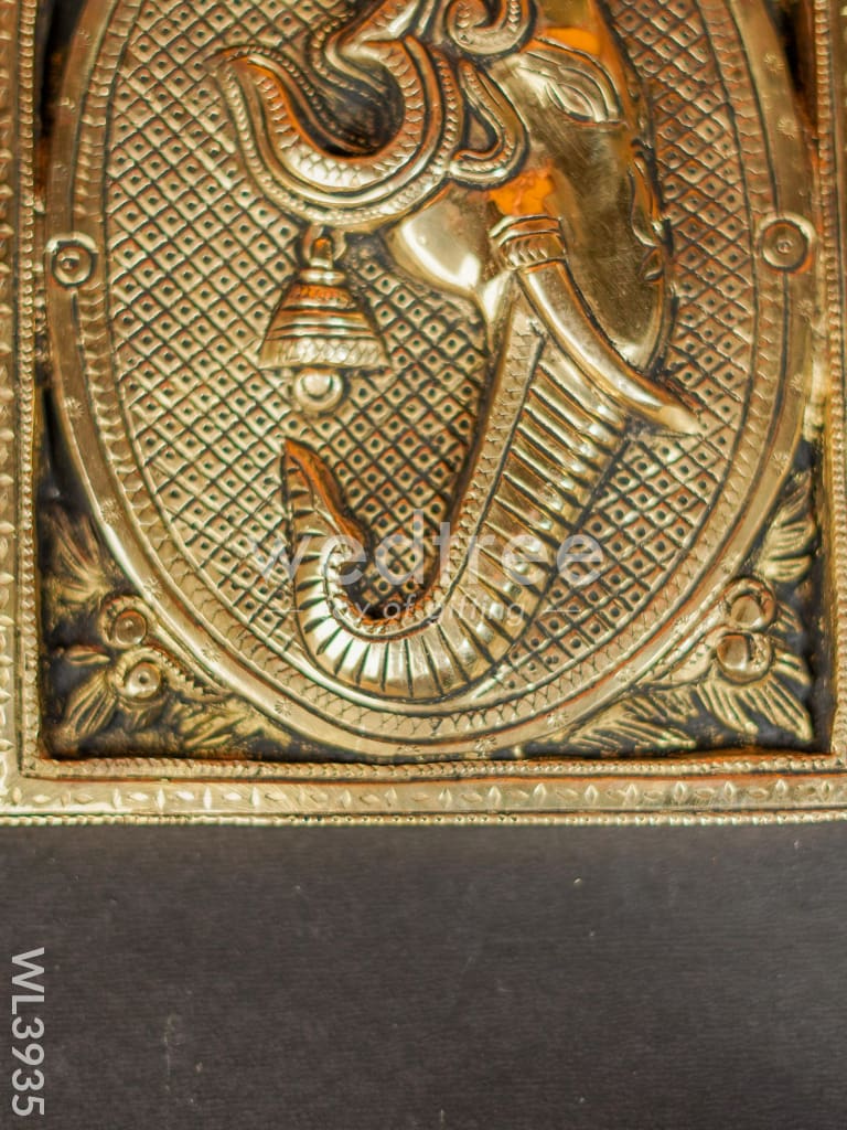 Brass Ganesha Frame Wall Hanging - WL3935