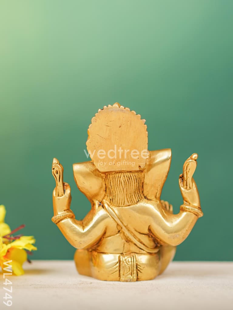 Brass Ganesha Idol - 5 inch - WL4749