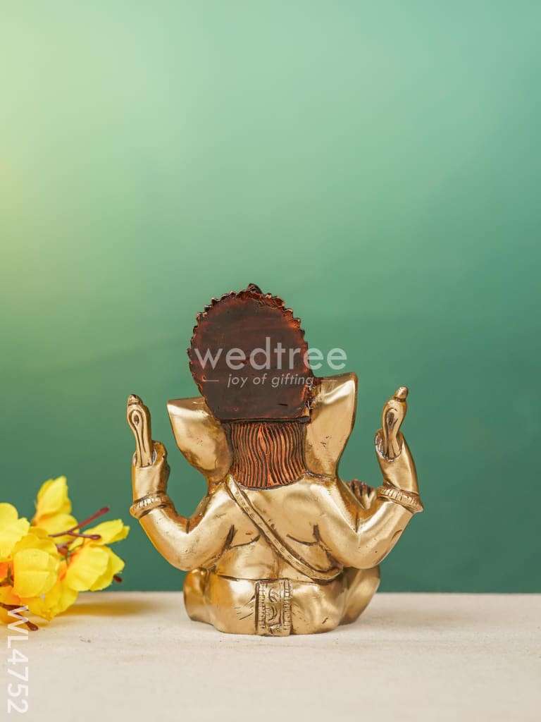Brass Ganesha Idol - 5 inch - WL4752