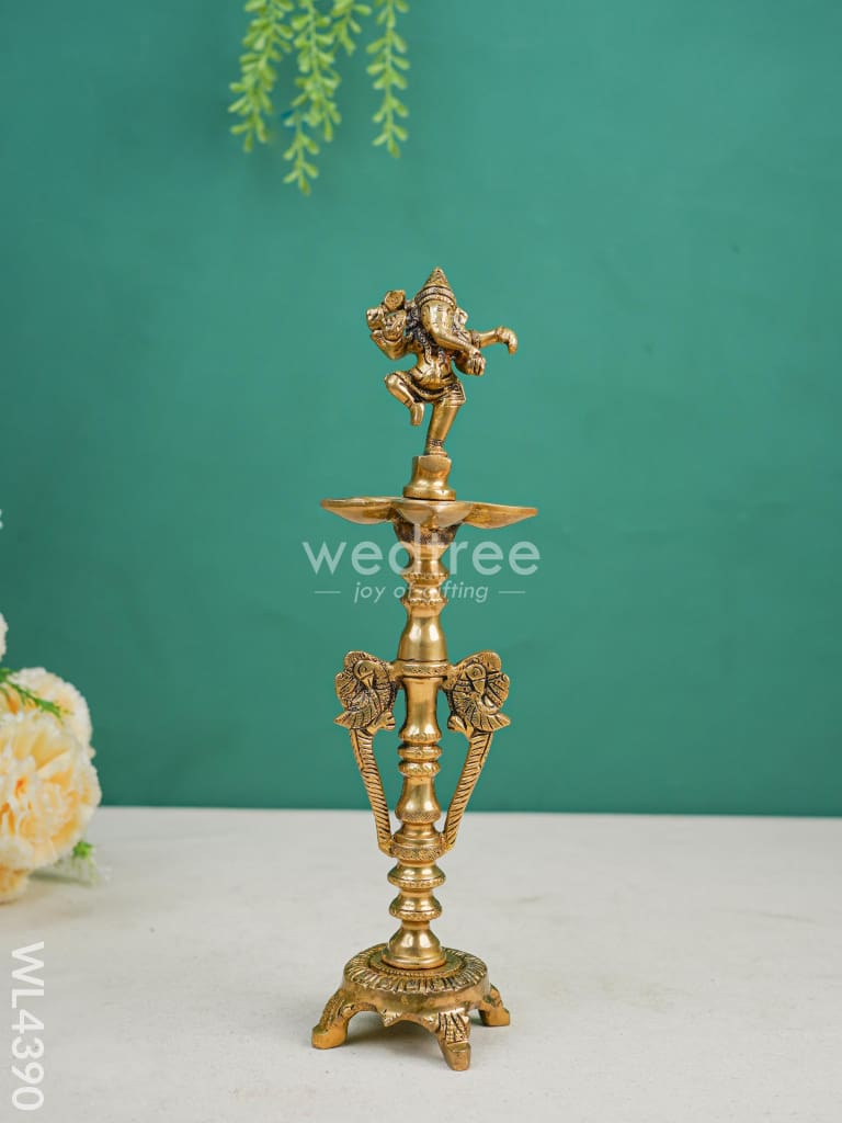 Brass Ganesha kuthu vilaku - WL4390