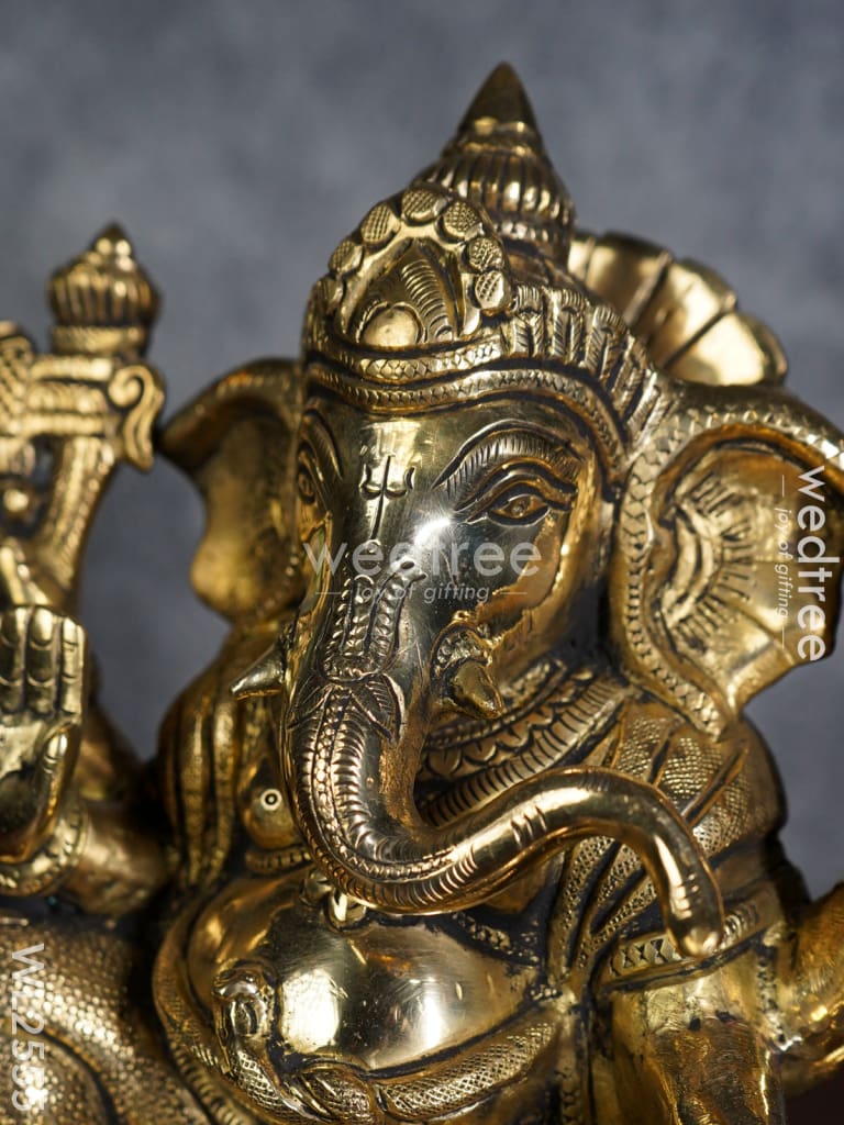 Brass - Ganesha on a Chowki - WL2555