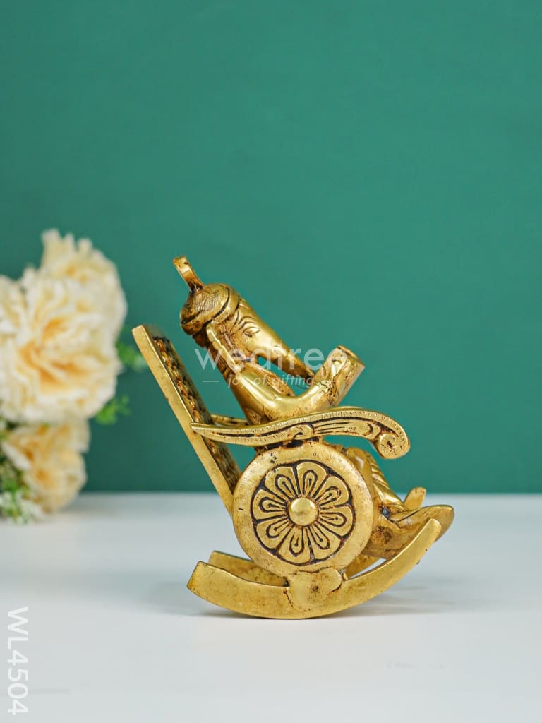Brass Ganesha Relaxing on Chair - WL4504