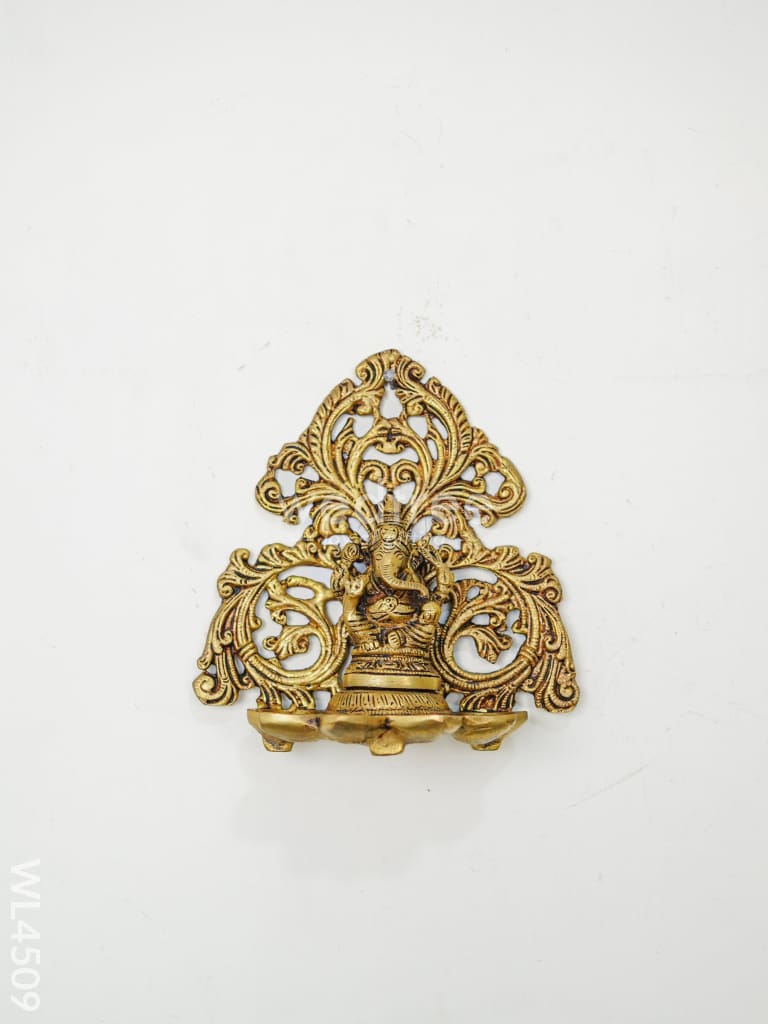 Brass Ganesha Six-Face Wall Hanging Diya - WL4509