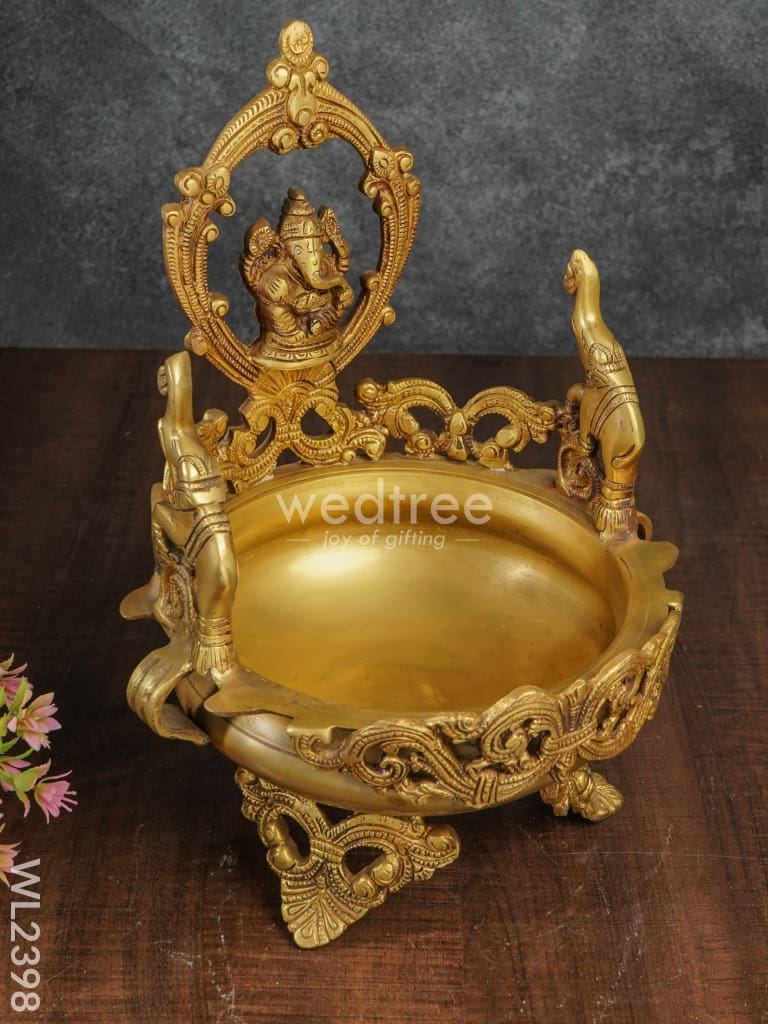 Brass Ganesha Urli - WL2398