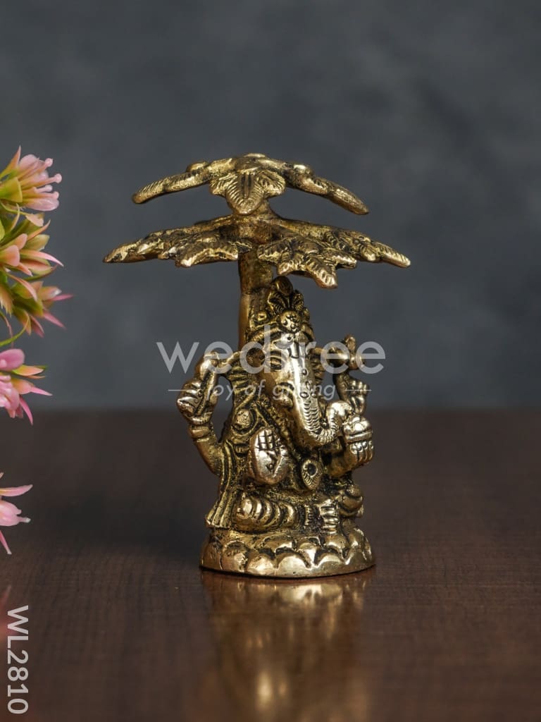 Brass Ganesha with Tree - WL2810