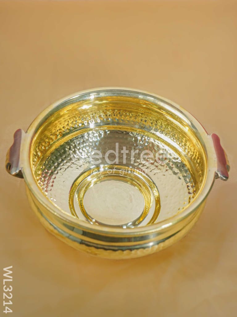 Brass Hammered Urli - 8 inch - WL3214