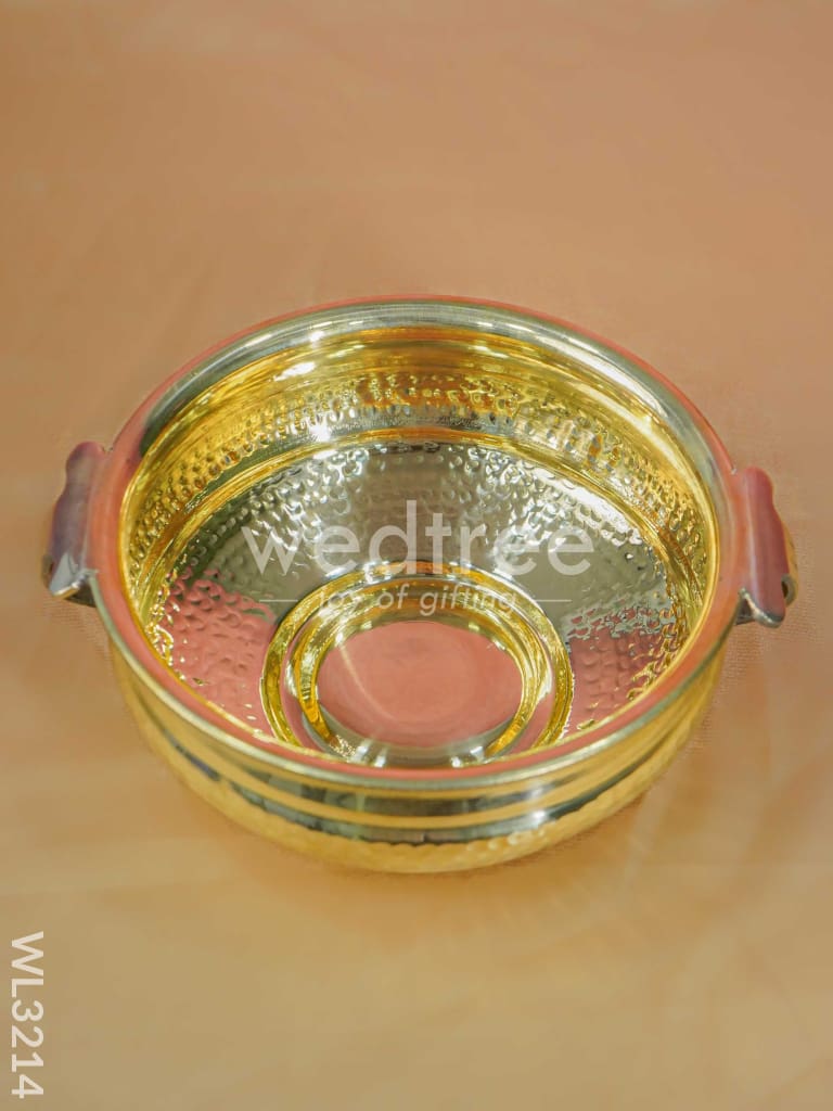 Brass Hammered Urli - 8 inch - WL3214