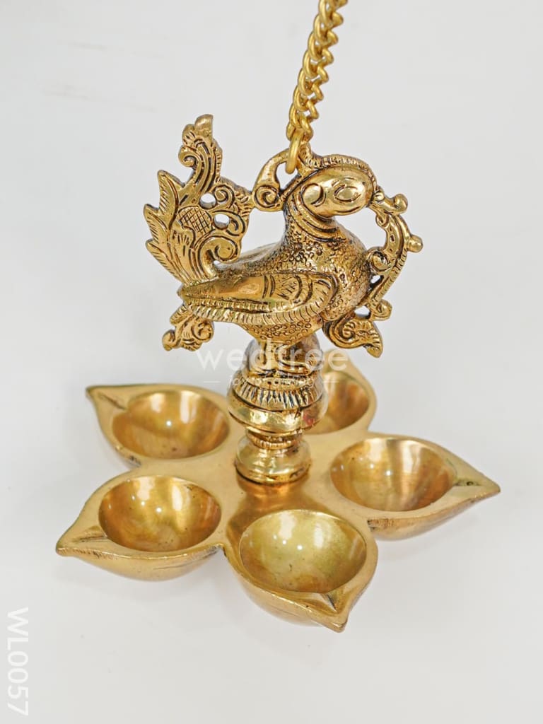 Brass Hanging Annapakshi Five-Face Diya - WL0057