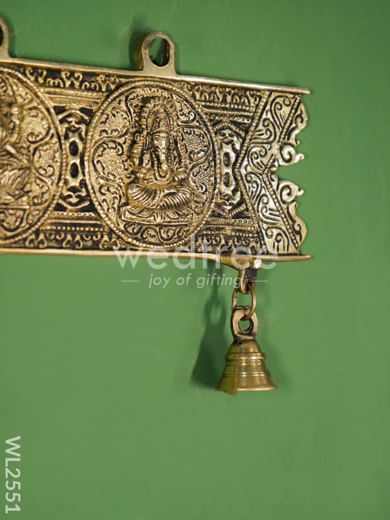 Brass Hanging Ganesh-Lakshmi Plate - WL2551