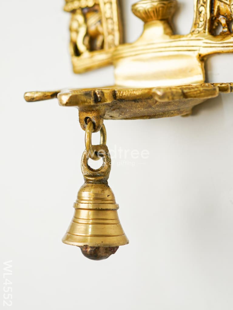 Brass Hanging Ganesha Diya with Bell - WL4552