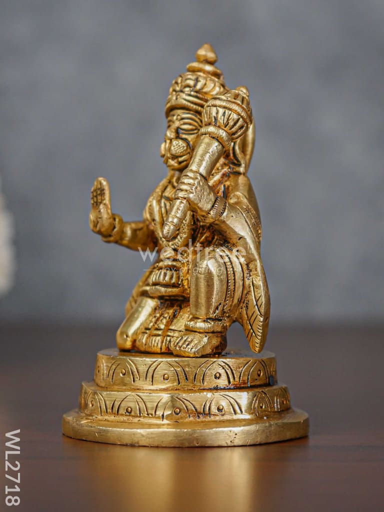 Brass Hanuman Idol - Brown Antique Finish - WL2718