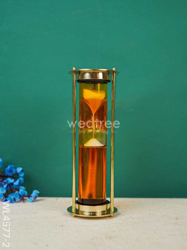 Brass Hourglass with Gel - White Sand - WL4577