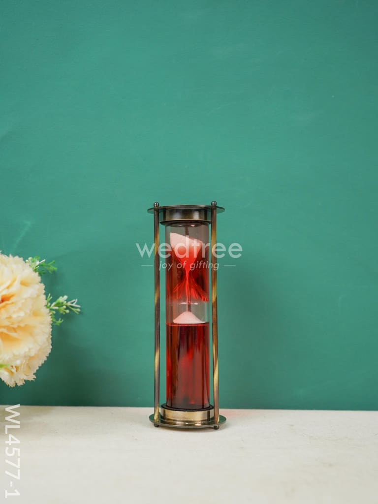 Brass Hourglass with Gel - White Sand - WL4577