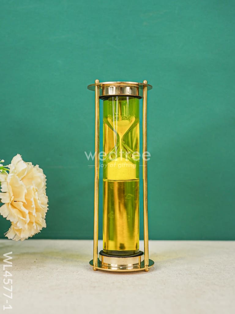 Brass Hourglass with Gel - White Sand - WL4577