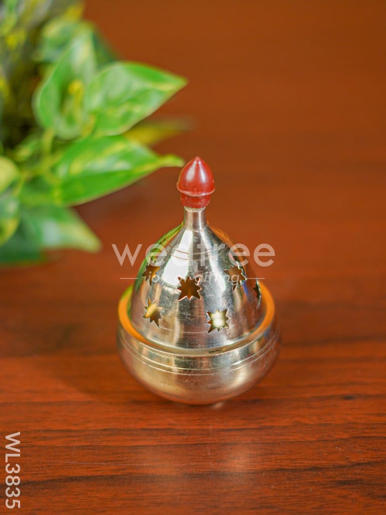 Brass Jali Akhand Diya - 4.5 inch - WL3835