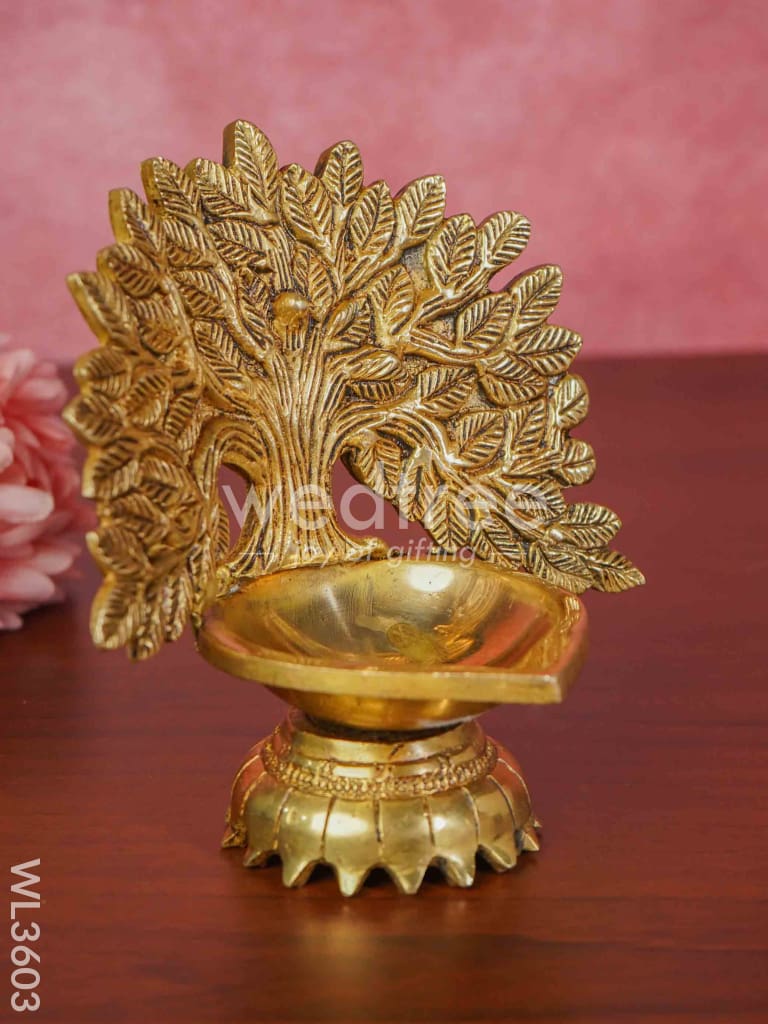 Brass Kalpavriksha Tree Diya with Base - WL3603