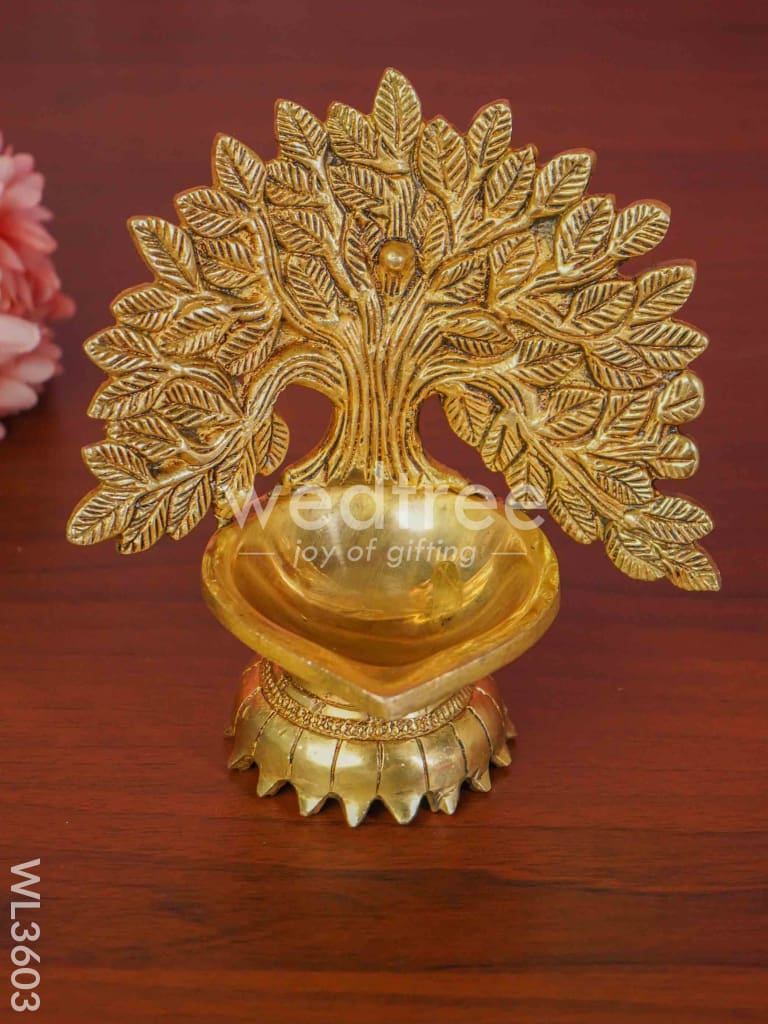 Brass Kalpavriksha Tree Diya with Base - WL3603