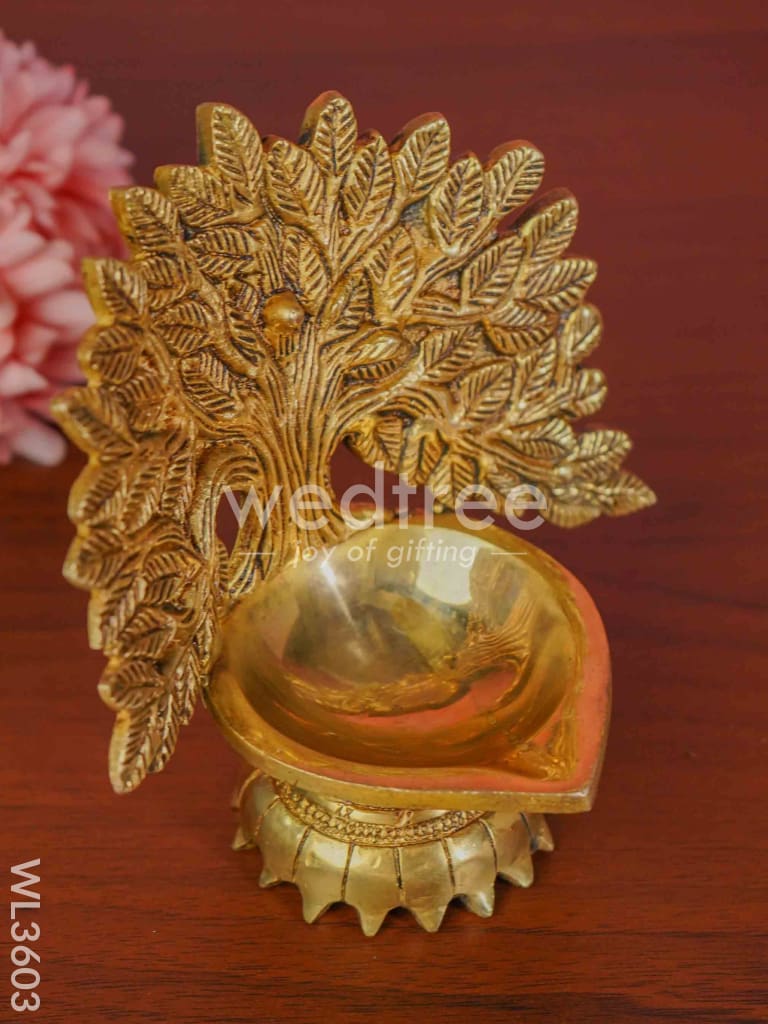 Brass Kalpavriksha Tree Diya with Base - WL3603