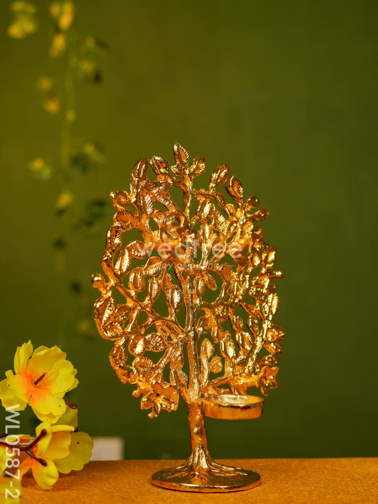 Brass Kalpavriksha with T-Light Holder - WL0587-2