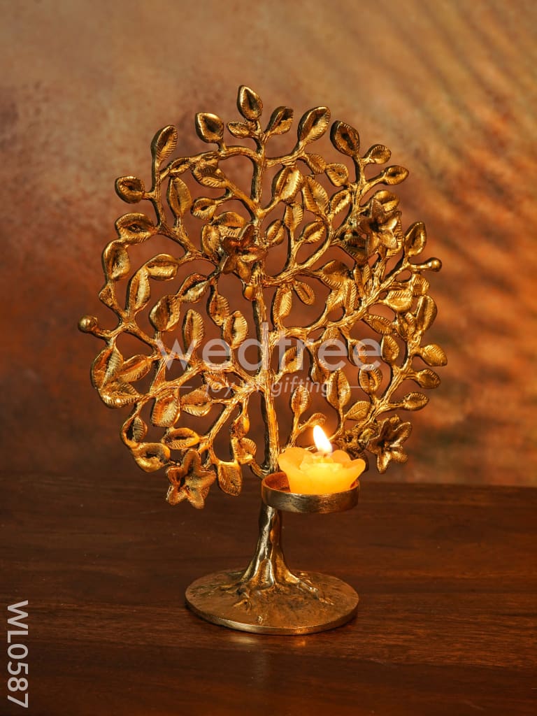 Brass Kalpavriksha with T-Light Holder - WL0587
