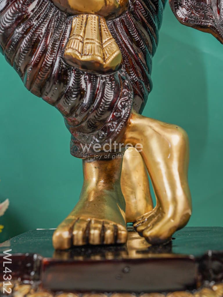 Brass Krishna Idol With Brass Kalpavriksha Tree - WL4312