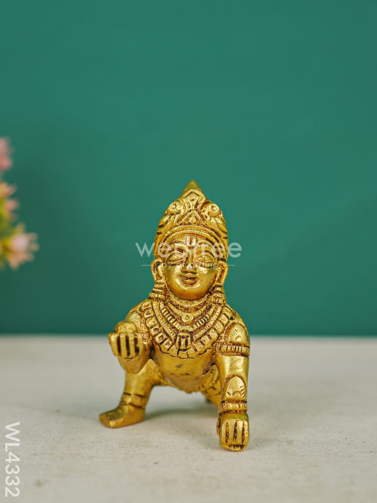 Brass Laddu Gopal Figurines - 3.5 inch - WL4332