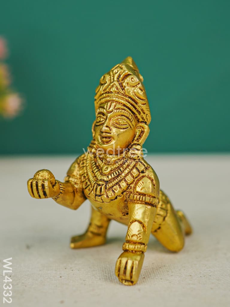 Brass Laddu Gopal Figurines - 3.5 inch - WL4332