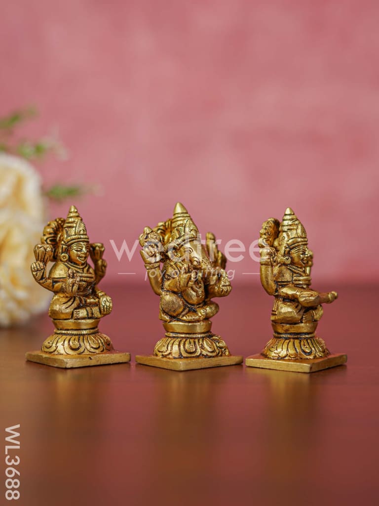 Brass Lakshmi Ganesha Saraswathi - Set of 3 - WL3688
